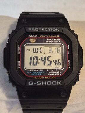 Casio G Shock Matte Black Tough Solar digital